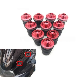Kit de pernos de tornillo parabrisas tuercas CNC rojas 10 piezas sujetador de montaje de motocicleta - Imagen 1 de 4