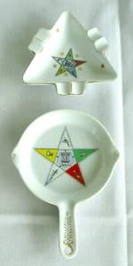 Two Vintage Order of The Eastern Star Masonic Ashtrays Lefton and Sanders Japan - Picture 1 of 8