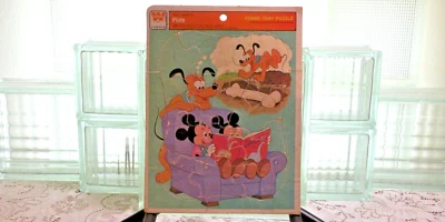 Vintage Whitman Frame Tray Puzzle Walt Disneys Mickey Minnie Pluto - Image 1 of 2