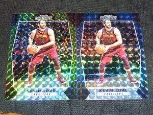 (2) 2017-18 Panini Prizm Mosaic KEVIN LOVE #12 GREEN+ BLUE REFRACTOR LOT - Picture 1 of 1