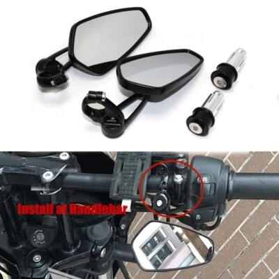 Espejos retrovisores laterales de barra de 7/8" para motocicleta Honda Grom 125 2016 2017 2018 2019 2020 Foto 1 de 4