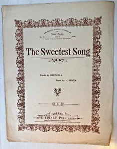 Vintage Sheet Music-1895-The Sweetest Song-Boston Weekly-July 3-Brunella-Denza-L - Picture 1 of 1