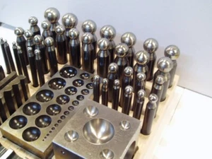 Bottoniera e Imbottitori 36 pz base legno orafi Jumbo Dapping Die pum oreficeria - Picture 1 of 3