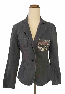 Volcom Womens Limited Edition Fitted Grey Jacket Size 10 - Image 1 of 4