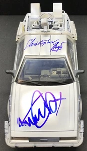 Michael J. Fox Christopher Lloyd Firmado REGRESO AL FUTURO 1:15 DeLorean BAS LOA - Imagen 1 de 9
