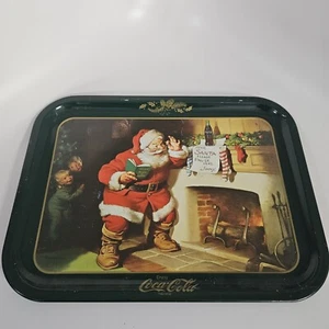Vintage 1989 Dear Santa Claus Coca Cola Metal Serving Tray - Picture 1 of 11