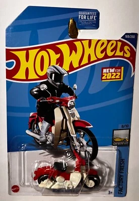 Honda Super Cub 169/250 Hot Wheels Factory Fresh 8/10 nuevo para 2022 rojo/blanco Foto 1 de 2