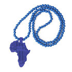 Africa Map Pendant Good Wood Hip-Hop Wooden Necklace Beads Women Men Jewelry -