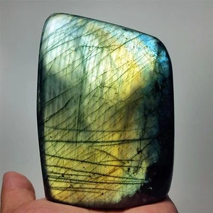 4.21"1050g Natural LABRADORITE Polished Standup Display Gemstone Madagascar A724 - Foto 1 di 11