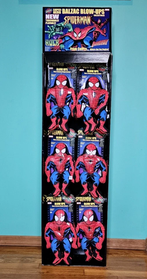 Vintage Spiderman Plush Toy Store Display Blow Ups Marvel Balzac 2002 Catpro NOS - Image 1 of 4