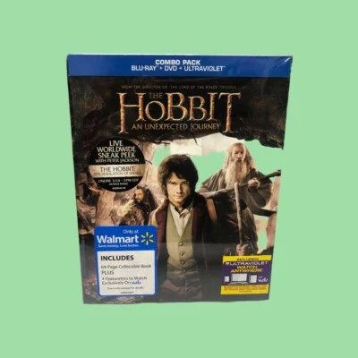 The Hobbit an Unexpected Journey Blu-ray/DVD Walmart Excl 64 Page Book NEW  - Image 1 of 2