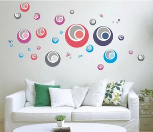 Wandtattoo Retro Dots Kreise Bunt Punkte Rund Wandsticker Wandaufkleber Set - Bild 1 von 4