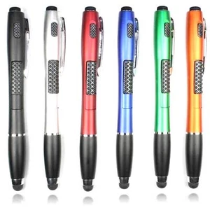 6X 3-in-1 Universal Stylus w/ Ballpoint Pen & LED Flashlight For Touch Screen - Picture 1 of 12