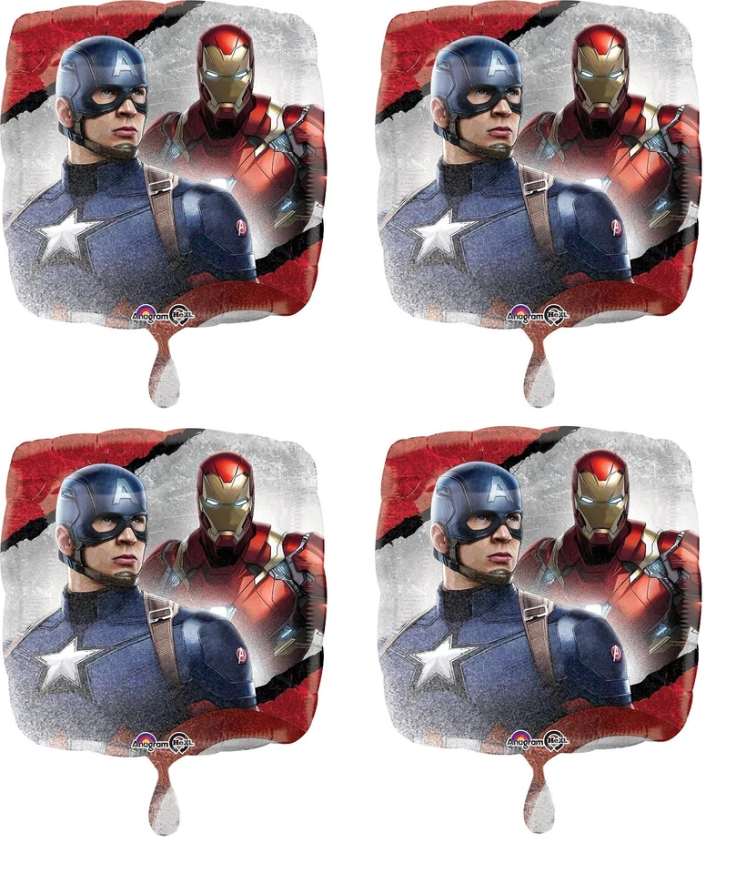 4x 18" Marvel Capitán América y Iron Man Lámina Mylar Globo Suministros de Fiesta Foto 1 de 2
