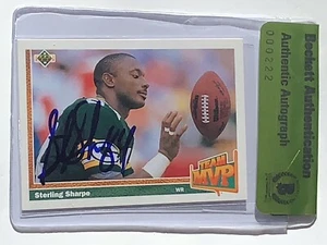 Sterling Sharpe signed 1991 upper deck card gb packers football beckett coa - Picture 1 of 12