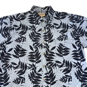 Cooke Street Mens 2XL Shirt Blue Black Palms Hawaiian Aloha Reverse Print - Picture 1 of 13