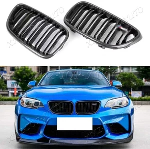 Real Carbon Front Kidney Grille Grill For 2014-2021 BMW 2 Series F22 F23 F87 M2 - Picture 1 of 9