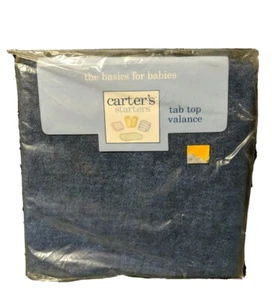 Blue Jean Denim Valance Nursery 17x70" Tab Top Carter's Baby Kids Western NEW - Picture 1 of 6