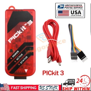 PICkit3 Microchip Original MPLAB PICkit 3 PIC In-Circuit Debugger Programmer USA - Picture 1 of 15