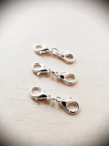 3 x Doppelkarabiner ♥ Verschlüsse zur Schmuckherstellung 12mm in Silberfarben - Bild 1 von 1