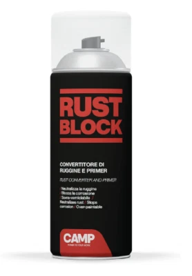 Camp - RUST BLOCK - Convertiruggine e primer Spray blocca la ruggine - 400ml