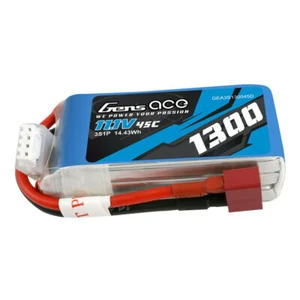 Gens Ace 1300mAh 11.1V 45C 3S Lipo RC Airplane Battery Pack With Deans Plug - Picture 1 of 4