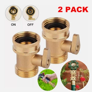 2Pack 3/4" Garden Hose Shut Off  Brass Valve Water Pipe Faucet Connector Handy - Picture 1 of 8