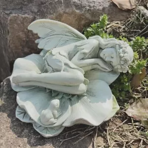 Waterproof Sleeping Fairy Statue With Wings Garden Resin Ornament Weddings - Picture 1 of 6