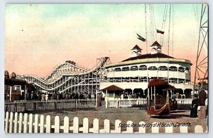 Cartolina Scenic Railway Crystal Beach Canada Backety Back 1911 montagne russe - Foto 1 di 2