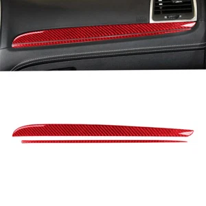2Pcs For Chrysler 300 2015-17 Red Carbon Fiber Co-pilot Dashboard Panel Cover - Picture 1 of 10