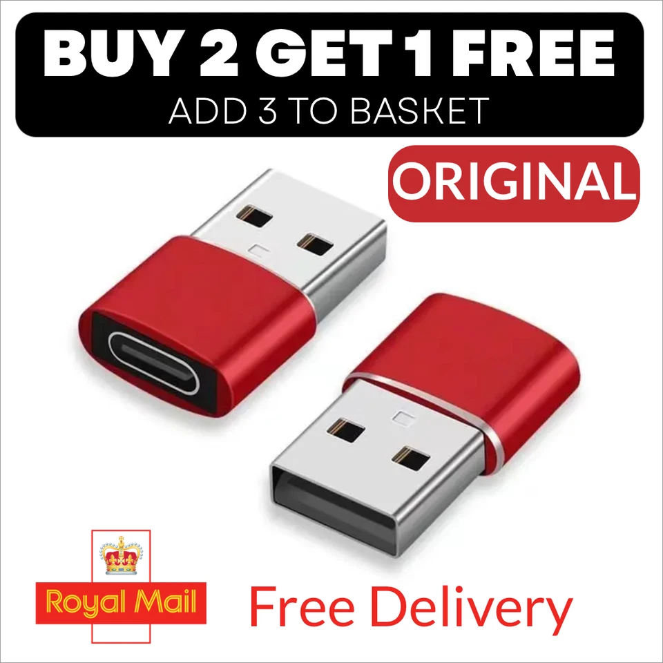 USB 3.1 Type C Female to USB A Male Adapter Converter Charger for iPhone Samsung - Image 1 of 4