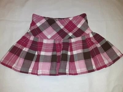 Falda corta Gymboree 2012 parisina elegante rosa marrón a cuadros giratoria niñas talla 4 VEUC  Foto 1 de 4