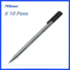 10 x BLACK Staedtler 334 Triplus Fineliner Pen 0.3mm - Picture 1 of 1