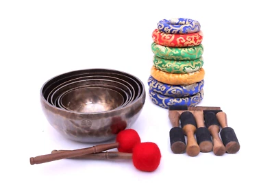 8-13 Inches Singing Bowls Set Of Seven - Seven Chakra Complete Set - Meditation - Image 1 of 4