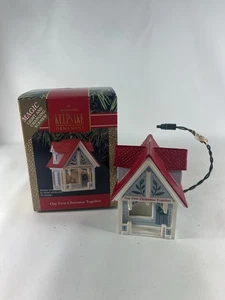 OUR FIRST CHRISTMAS TOGETHER Magic, Lights & Changing Scene Hallmark Dated 1990 - Picture 1 of 10
