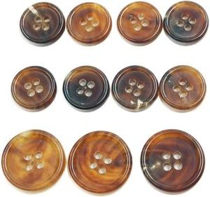 11-teiliges echtes Naturhorn Blazer & Anzüge Knopf Set - für weiß, braun - Bild 1 von 6