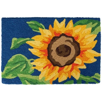 Alfombra audaz con acento de girasol con alfombra floral de flores felpudo de 20"x30" Foto 1 de 4