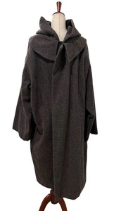 Vintage INTERNATIONAL MALE Thick Heavy Wool Overcoat USA MADE No Belt Men’s L - Picture 1 of 8