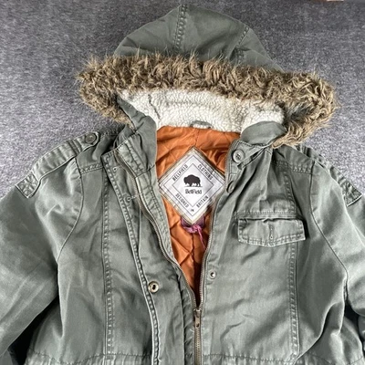 Abrigo Parka Bellfield Ashfield Para Mujer Talla 14 Grande Oliva Estilo Militar Con Capucha Foto 1 de 4