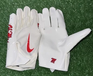Nike Ole Miss Rebels Team Issued Vapor Jet 7 Football Gloves White Size 2XL Used - Picture 1 of 7