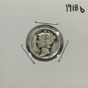 1918 D Mercury Dime, 90% Silver, Very Low Mintage! 🔥🔥 - Picture 1 of 2