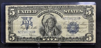 1899 Lg Size $5 Silver Certificate Chief Note VF (B143) - Image 1 of 2