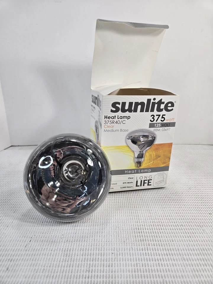 Sunlite Heat Lamp Bulb 375 Watt 125 Volt Clear Medium Base  - Image 1 of 2