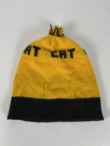 Vintage CAT Caterpillar Pom Pom Stocking Cap Winter Hat Advertising - Picture 1 of 3