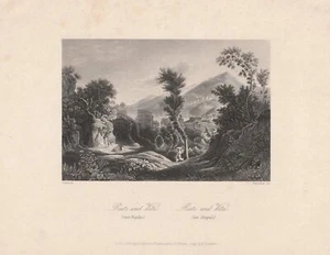 c1850 Rieti und Vitri bei Neapel Latium Italien Italia Stahlstich-Ansicht - Imagen 1 de 1