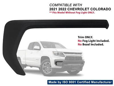 Fog Light Black Trim fits 2021 2022 Chevrolet Colorado Passenger Side 84461438 - Image 1 of 4