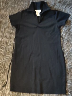 Motherhood Maternity Pique Dress Stretch Short Sleeve Collared Black Sz Medium - Image 1 of 3