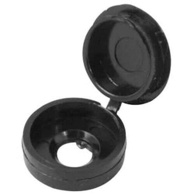 BUYAPART Black Plastic Hinged Screw Covers with Snap on Cap for Wood Screws Cover Caps