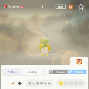 Spearow Shiny 6 IV 31 100% Legit Livello 1 Competitivo Pokemon Home All Gen - Bild 1 von 1