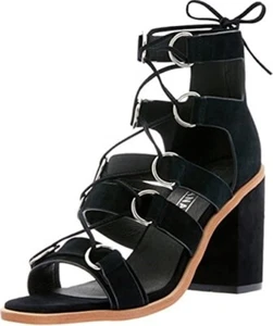 [SOLSANA] Mujer EVERLY Zapatos Tacones EU 40 GAMUZA NEGRA - Imagen 1 de 2